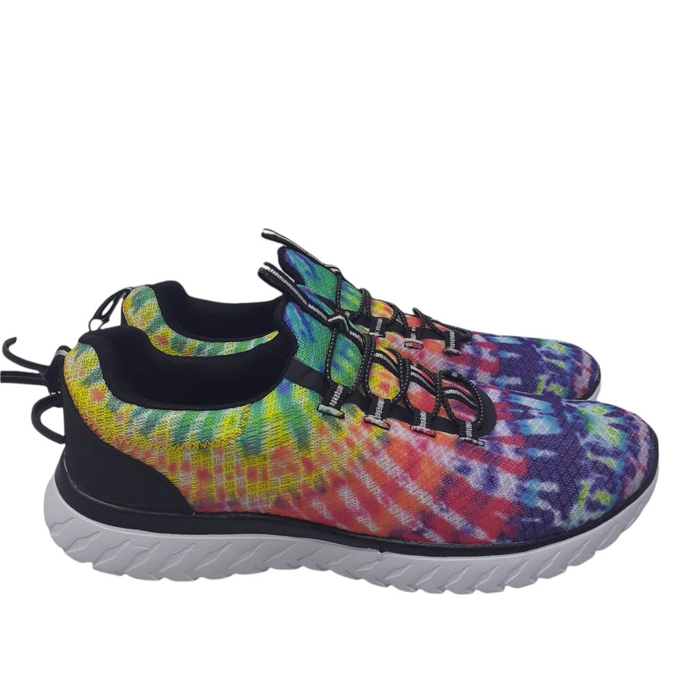 NWT Athletic Works Women's Tie Die Slip On Sneakers With Memory Foam Size 8.5